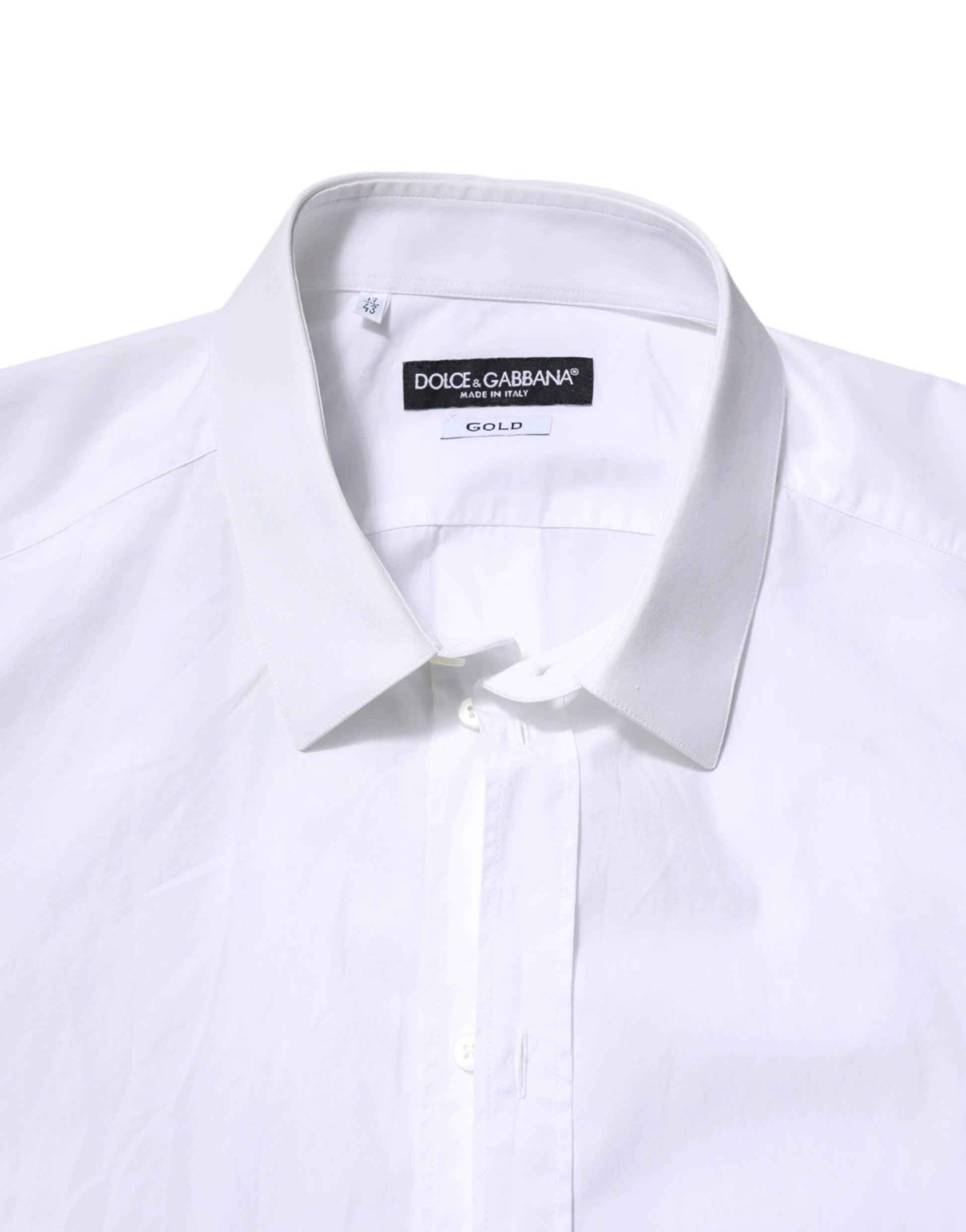 Dolce & Gabbana White Cotton GOLD Long Sleeves Dress Shirt by Dolce & Gabbana