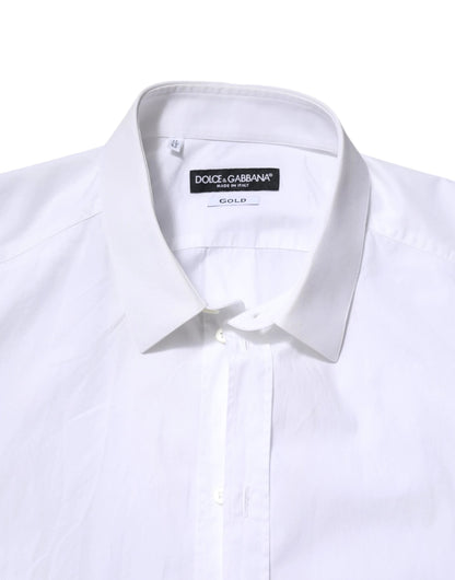 Dolce & Gabbana White Cotton GOLD Long Sleeves Dress Shirt by Dolce & Gabbana