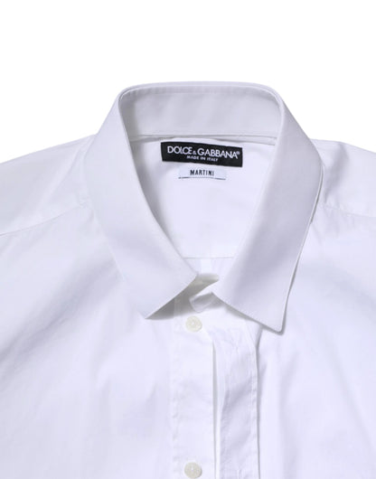 Dolce & Gabbana White Cotton MARTINI Long Sleeve Dress Shirt by Dolce & Gabbana