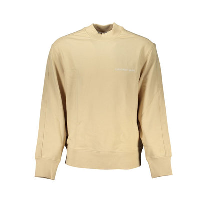 Sweat-shirt Calvin Klein homme col rond en coton beige – CA-27227