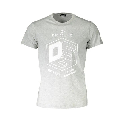 Diesel Grigio Cotton Men T-Shirt by Diesel