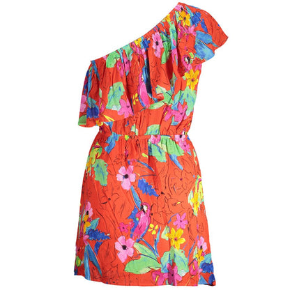 Robe Desigual femme courte asymétrique en viscose rouge – DE-38217