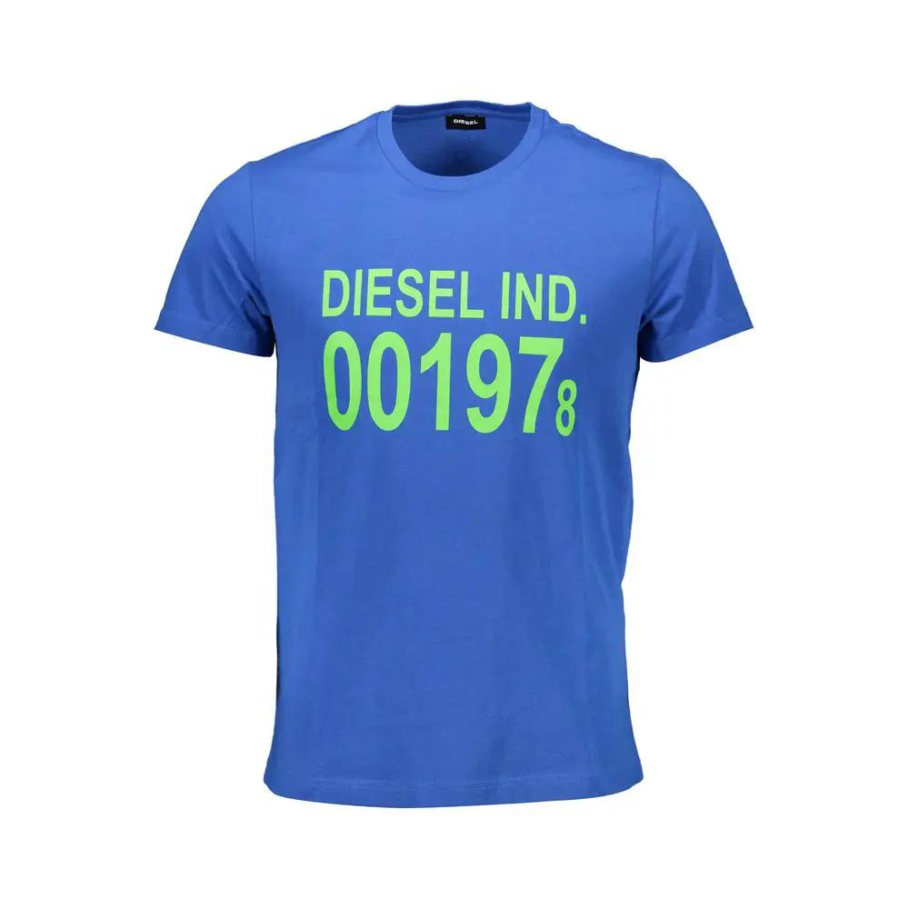 Diesel Blu Cotton Men T-Shirt by Diesel