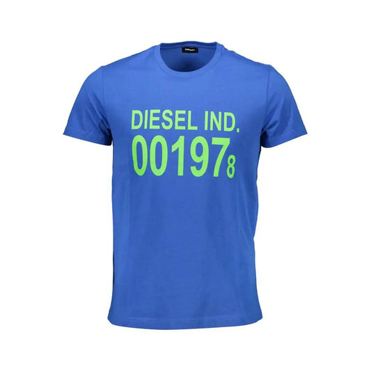 Diesel Blu Cotton Men T-Shirt by Diesel
