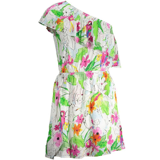 Robe Desigual femme courte asymétrique en viscose blanche – DE-37981