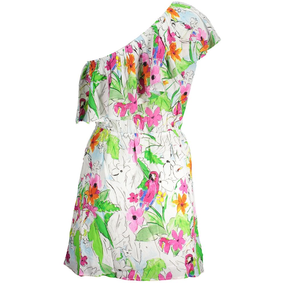 Robe Desigual femme courte asymétrique en viscose blanche – DE-37981