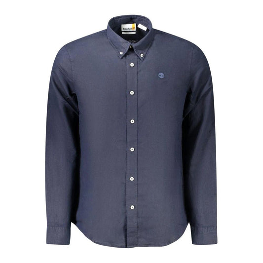 Timberland Blue Linen Men Shirt by Timberland