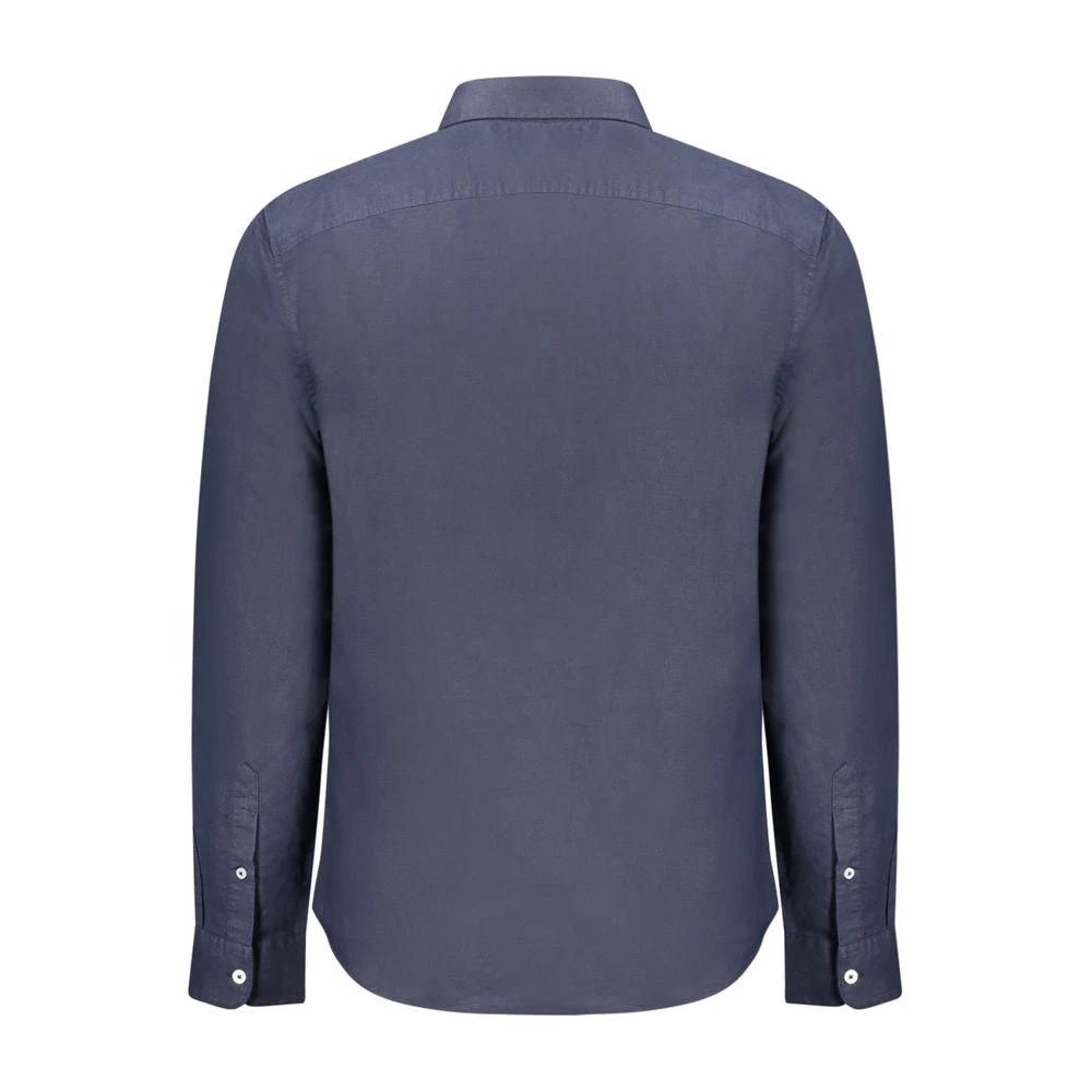 Timberland Blue Linen Men Shirt by Timberland