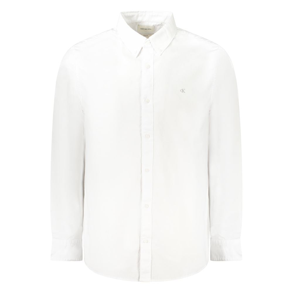 Calvin Klein Bianco Cotton Men Shirt by Calvin Klein