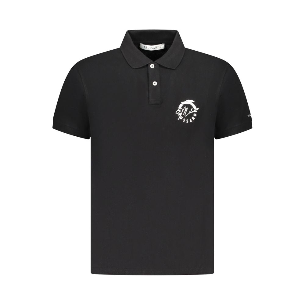 Polo Trussardi homme en coton noir – TR-36624