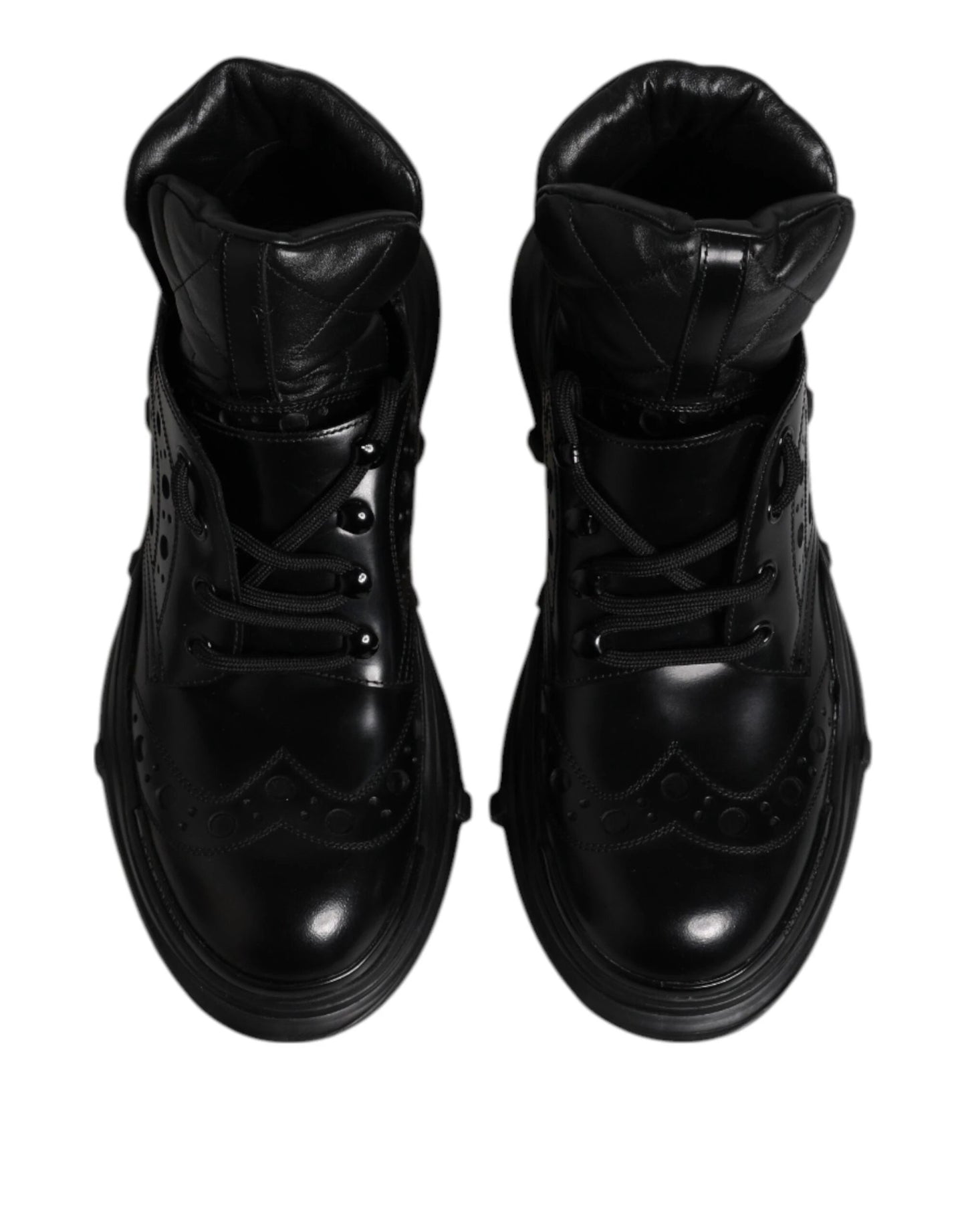 Dolce & Gabbana Black Leather Casual Mens Ankle Boots Shoes by Dolce & Gabbana