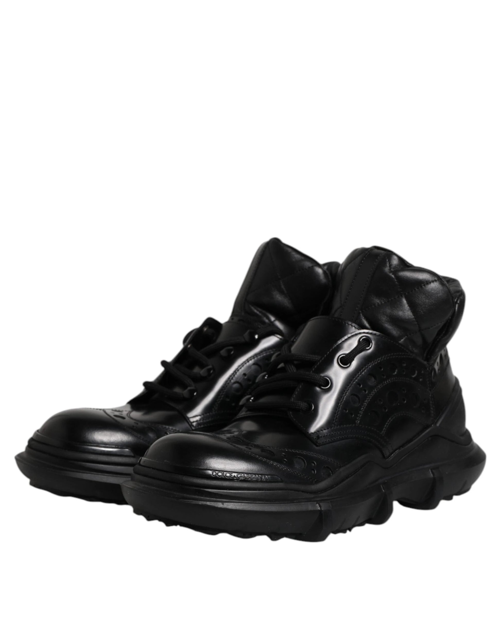 Dolce & Gabbana Black Leather Casual Mens Ankle Boots Shoes by Dolce & Gabbana