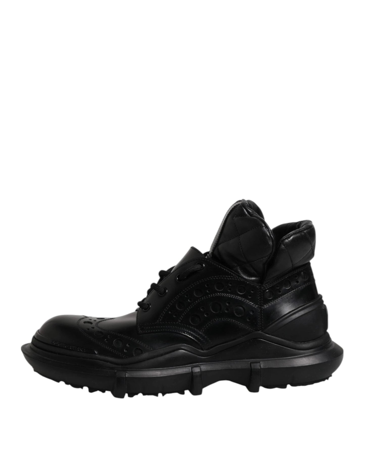 Dolce & Gabbana Black Leather Casual Mens Ankle Boots Shoes by Dolce & Gabbana