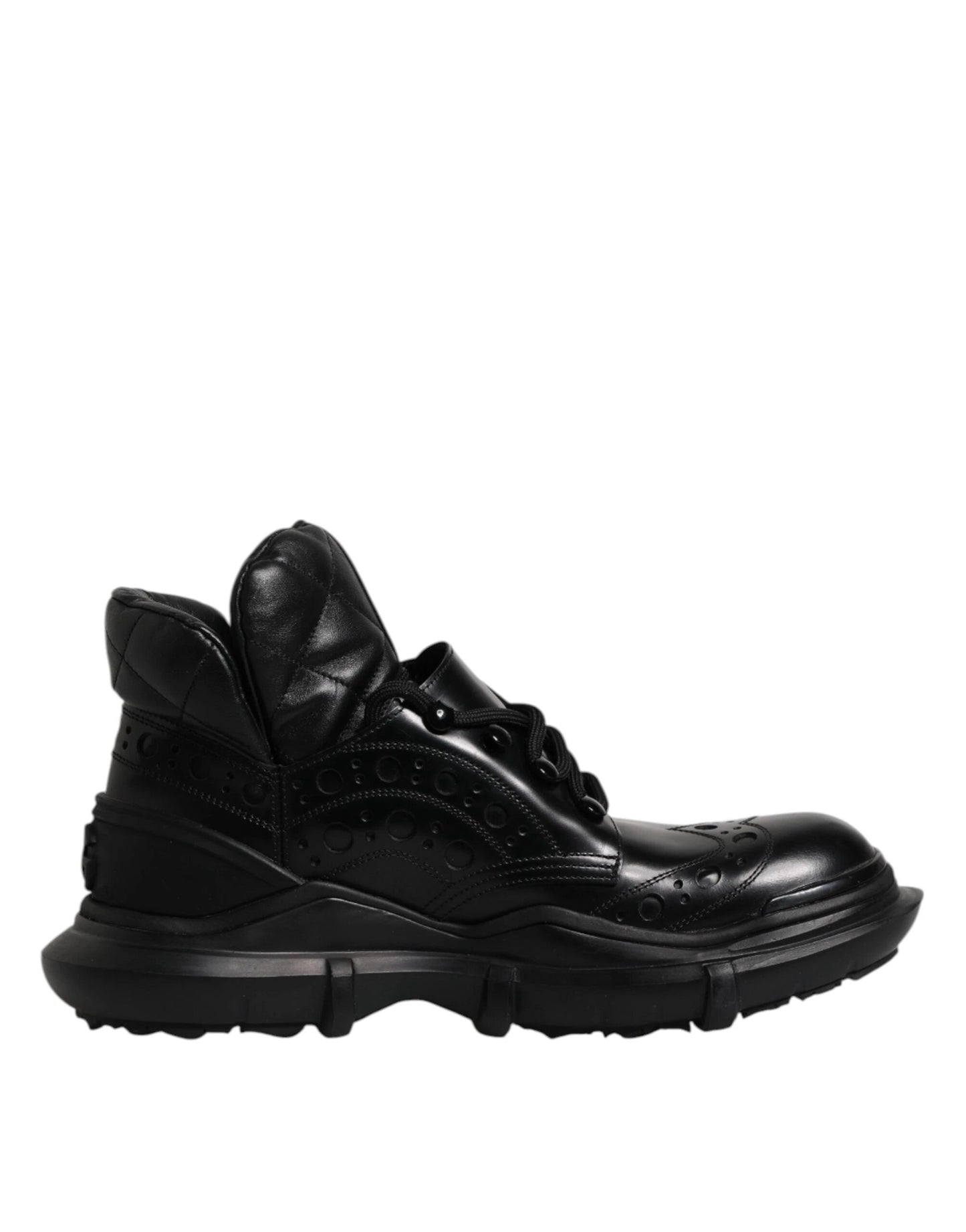 Dolce & Gabbana Black Leather Casual Mens Ankle Boots Shoes by Dolce & Gabbana