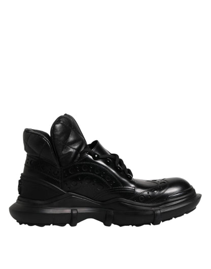 Dolce & Gabbana Black Leather Casual Mens Ankle Boots Shoes by Dolce & Gabbana
