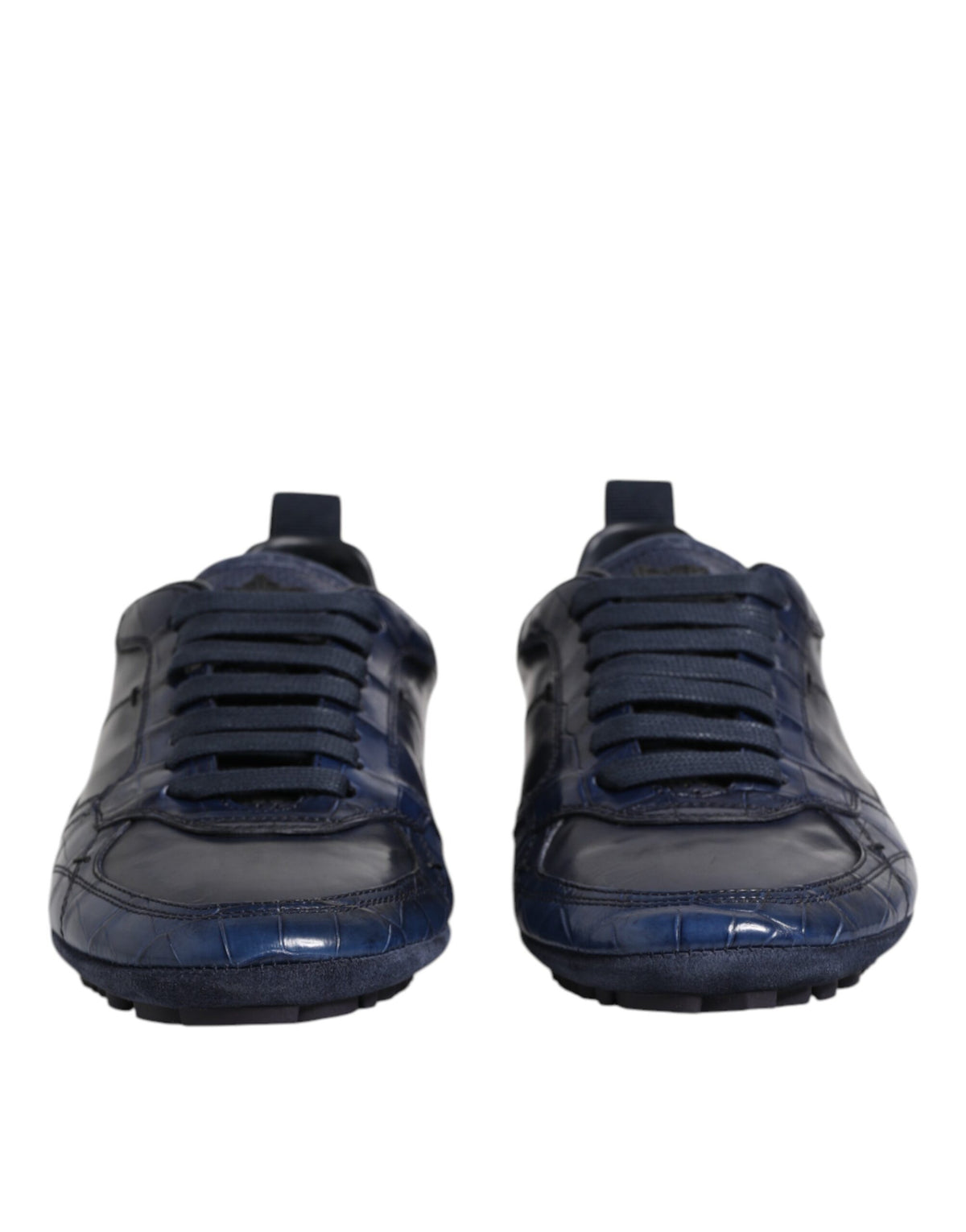 Baskets Dolce & Gabbana homme en cuir de crocodile bleu foncé – MV7352