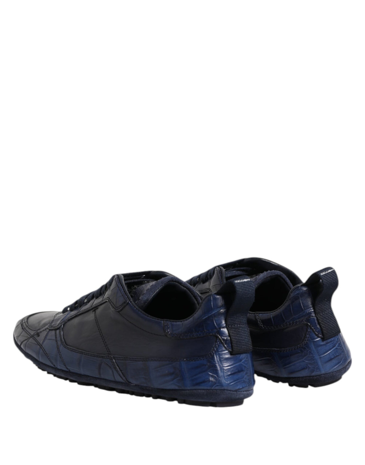 Baskets Dolce & Gabbana homme en cuir de crocodile bleu foncé – MV7352