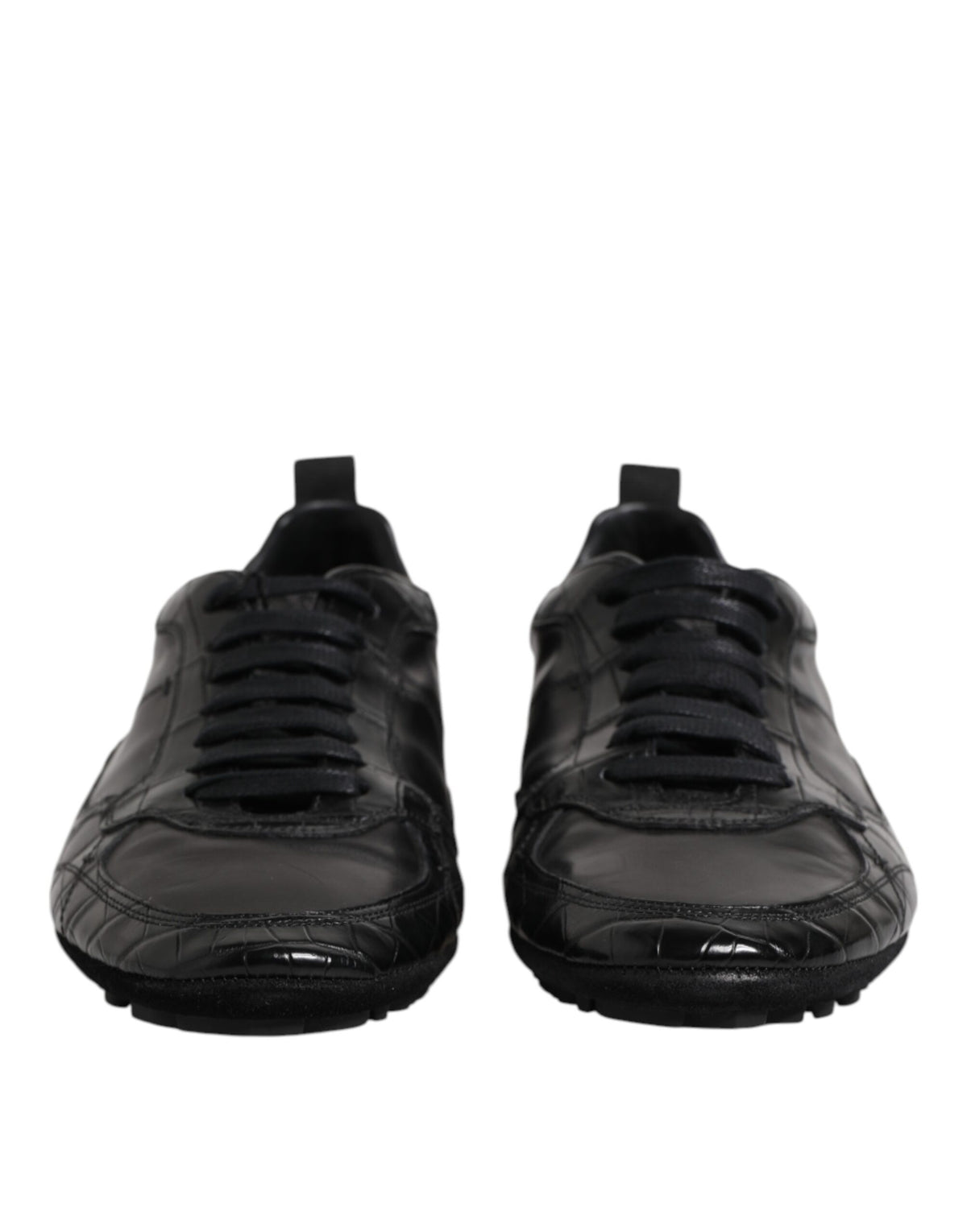 Baskets Dolce & Gabbana homme en cuir de crocodile et veau noir – MV7353