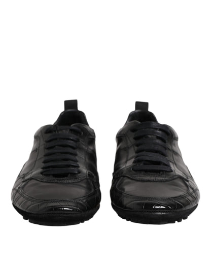 Baskets Dolce & Gabbana homme en cuir de crocodile et veau noir – MV7353