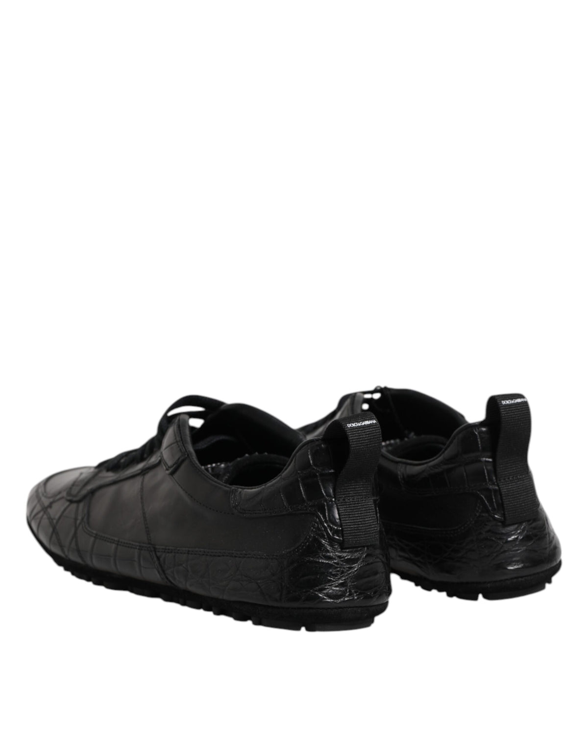 Baskets Dolce & Gabbana homme en cuir de crocodile et veau noir – MV7353