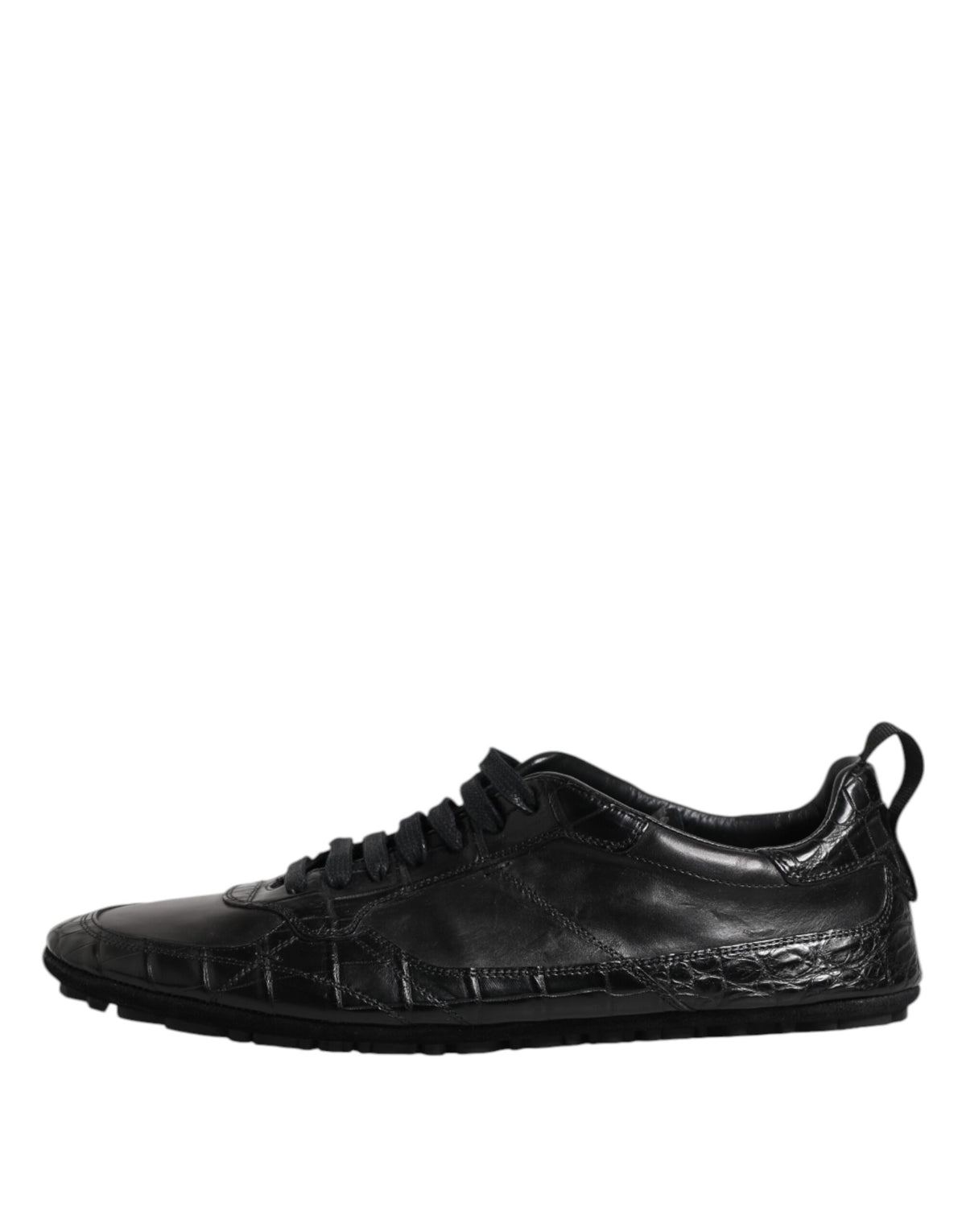 Baskets Dolce & Gabbana homme en cuir de crocodile et veau noir – MV7353
