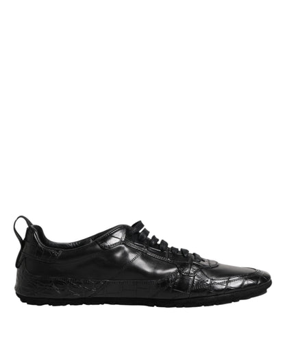 Baskets Dolce & Gabbana homme en cuir de crocodile et veau noir – MV7353