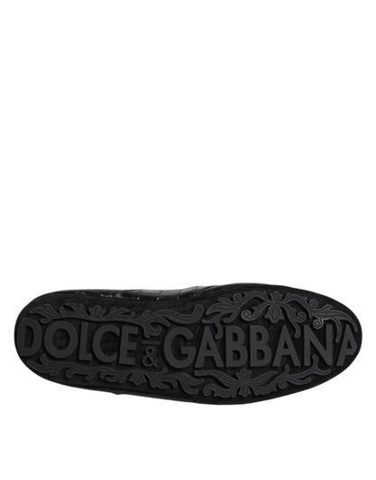 Baskets Dolce & Gabbana homme en cuir de crocodile et veau noir – MV7353