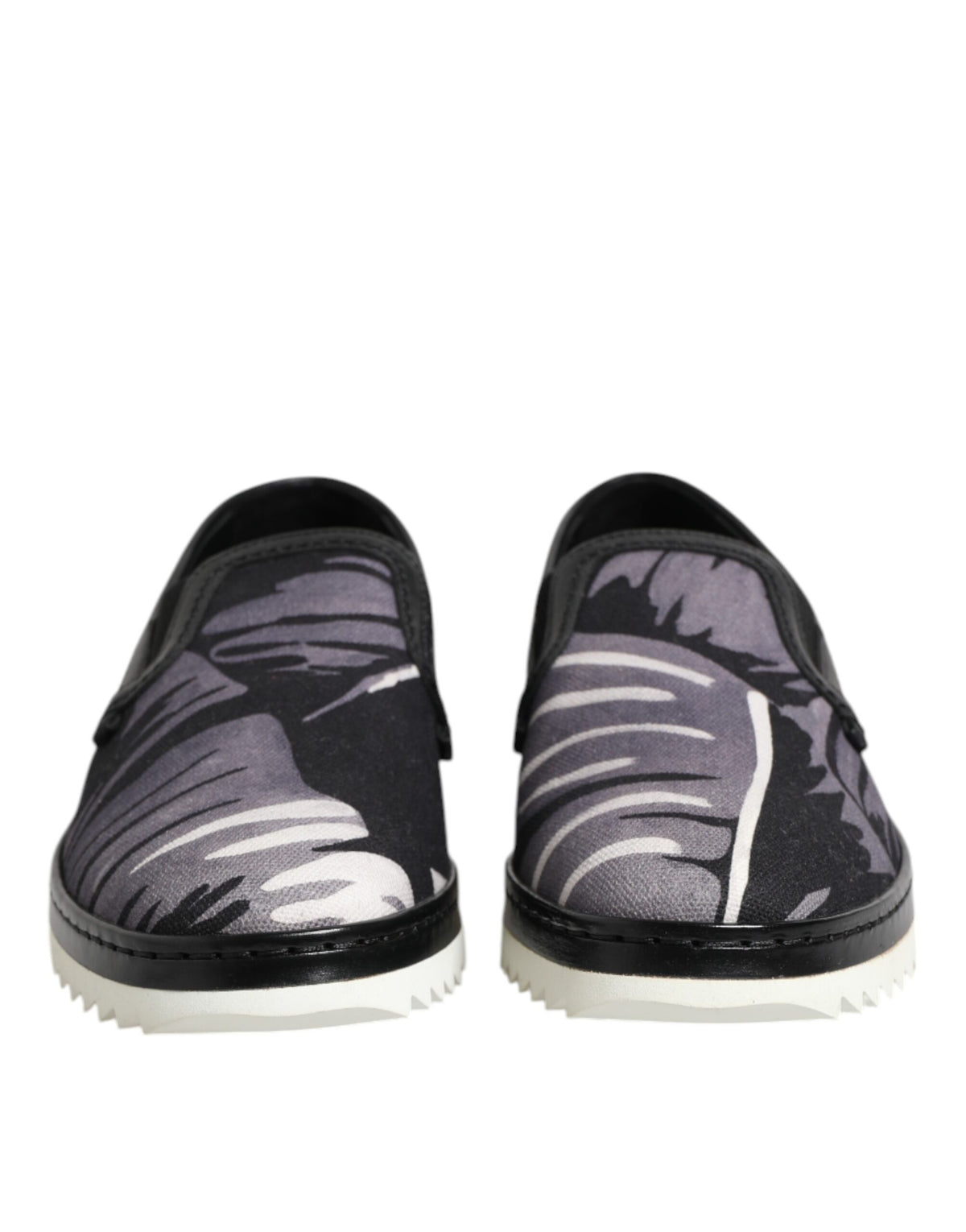 Baskets Dolce & Gabbana homme slip-on Tropical en coton et cuir noir – MV7359