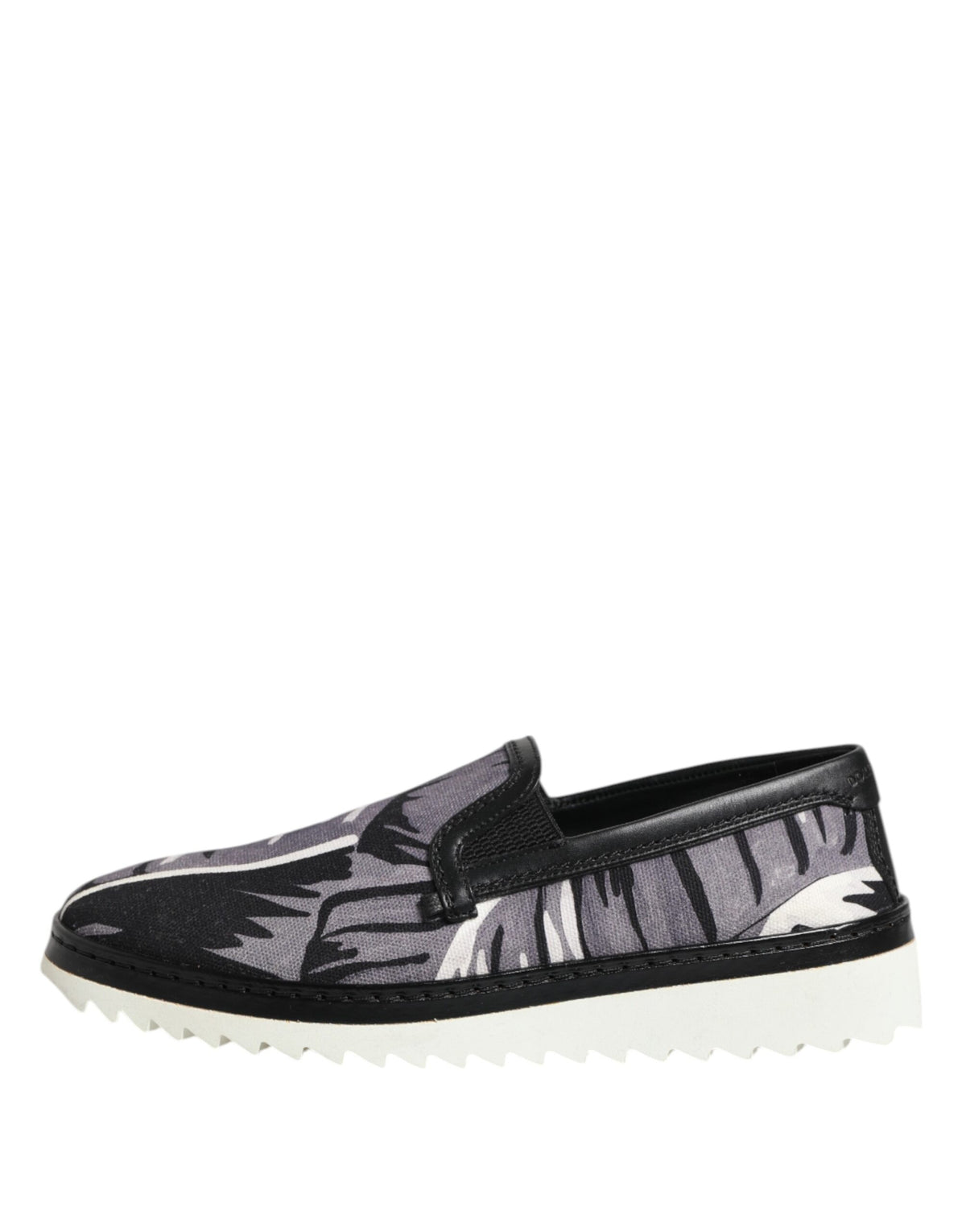 Baskets Dolce & Gabbana homme slip-on Tropical en coton et cuir noir – MV7359