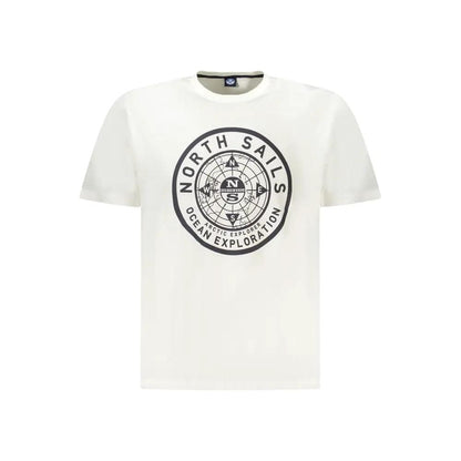North Sails White Cotton Men T-Shirt by North Sails