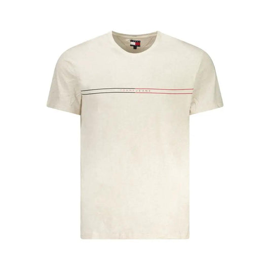 Tommy Hilfiger Beige Cotton Men's T-Shirt by Tommy Hilfiger
