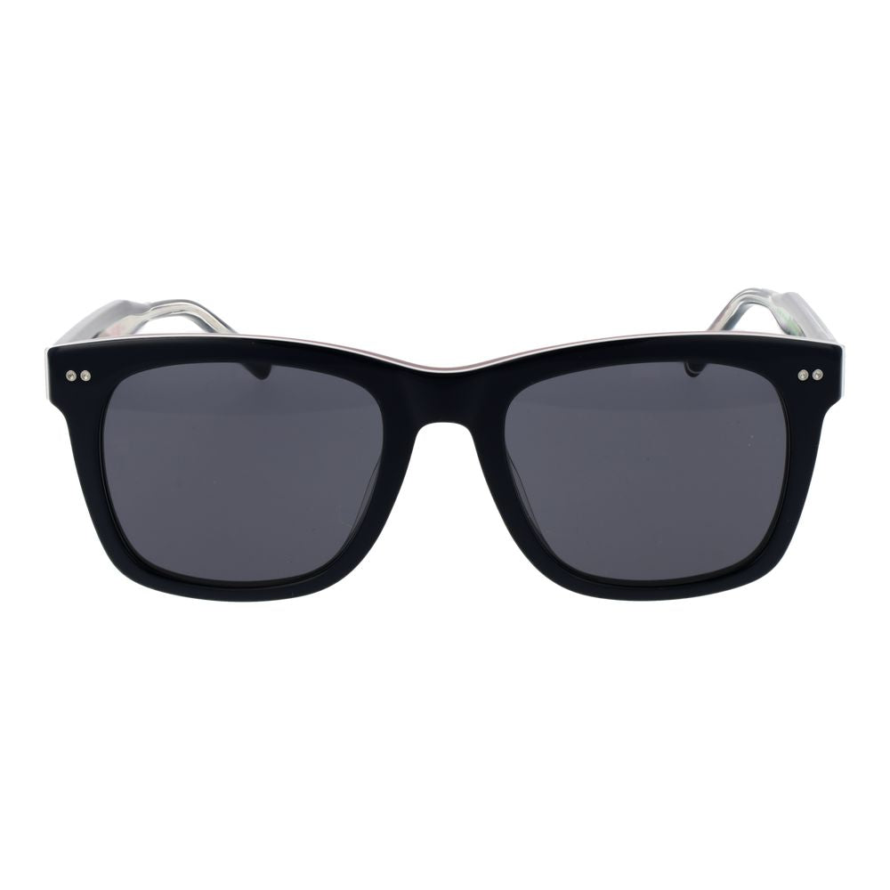 Tommy Hilfiger Lunettes de Soleil Bleues en Acétate Pour Homme Monture Pleine Verres Gris