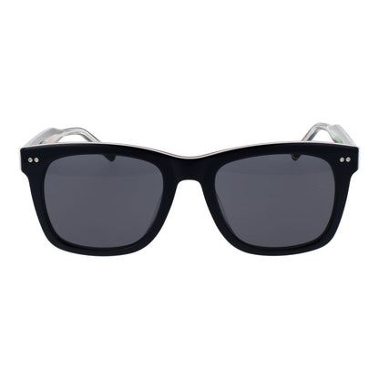 Tommy Hilfiger Lunettes de Soleil Bleues en Acétate Pour Homme Monture Pleine Verres Gris