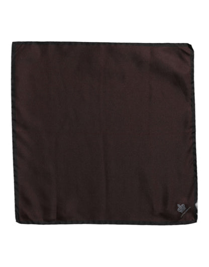 Lenço Quadrado de Seda Castanho com Coroa DG Dolce & Gabbana para Homem