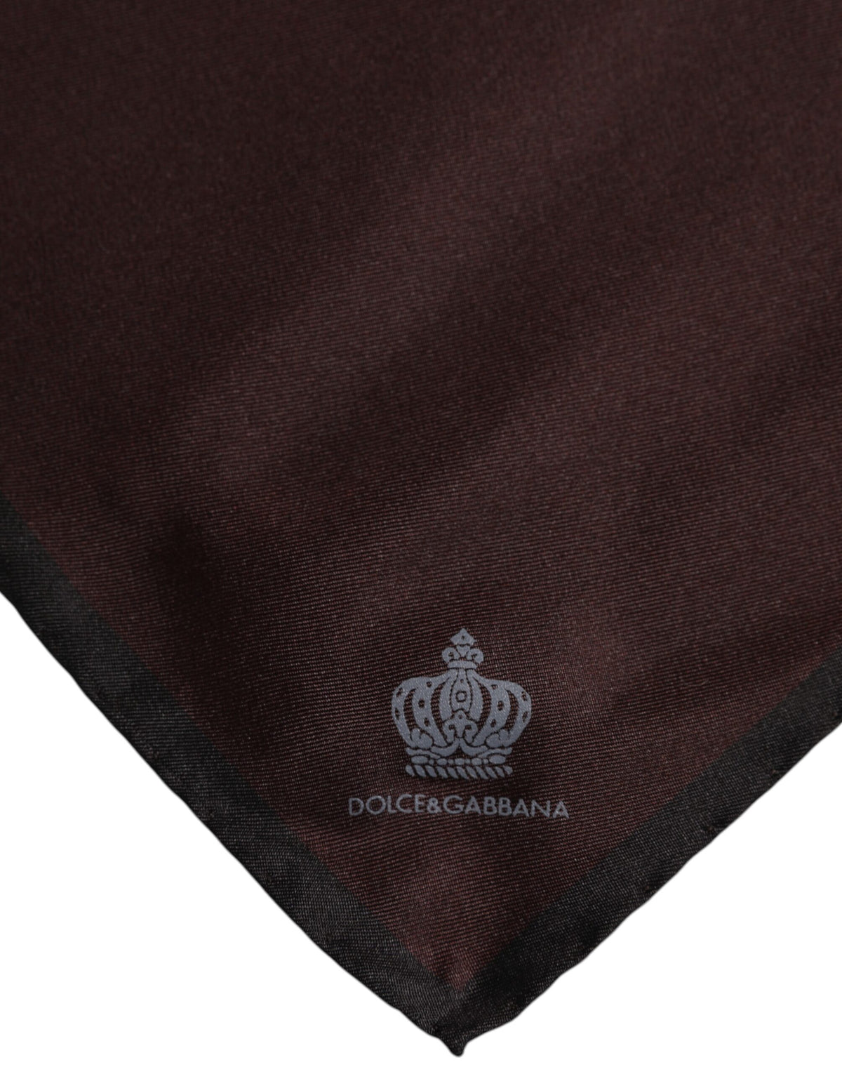 Lenço Quadrado de Seda Castanho com Coroa DG Dolce & Gabbana para Homem
