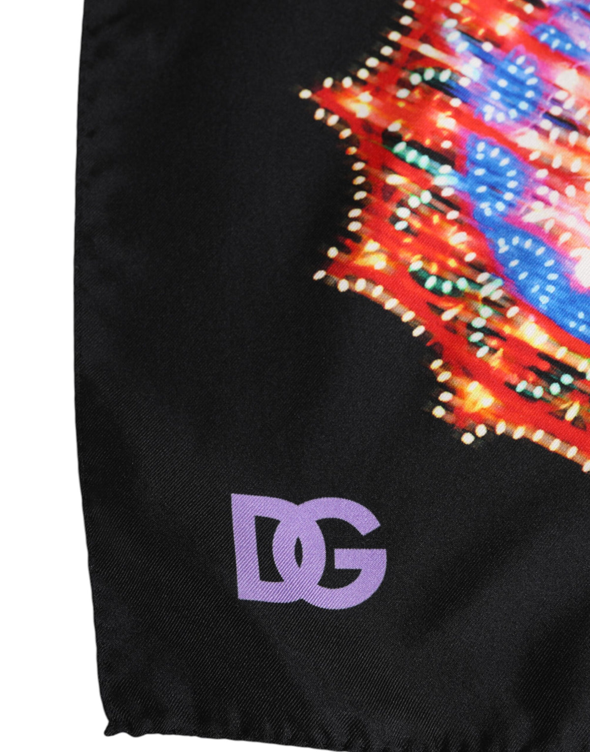 Foulard Dolce & Gabbana homme carré à imprimé en soie noir – MS7312
