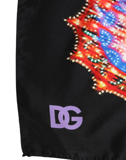 Foulard Dolce & Gabbana homme carré à imprimé en soie noir – MS7312