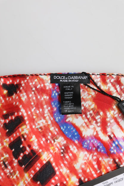 Foulard Dolce & Gabbana homme carré à imprimé en soie noir – MS7312