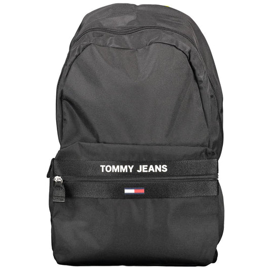 Tommy Hilfiger Black Recycled Polyester Men Backpack