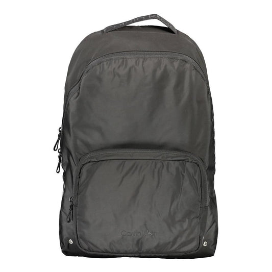 Calvin Klein Black Recycled Polyester Men Backpack by Calvin Klein