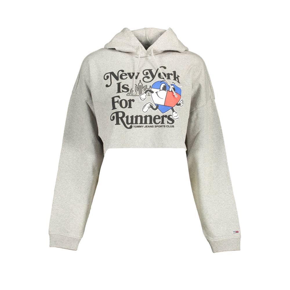 Sweat à capuche Tommy Hilfiger femme en coton gris – TO-17441