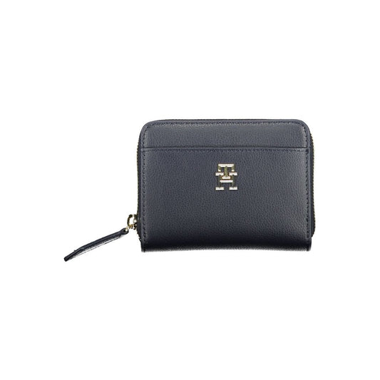Tommy Hilfiger Portefeuille Femme Polyester Bleu RFID Bloquant Avec Cinq Compartiments Et Porte Monnaie