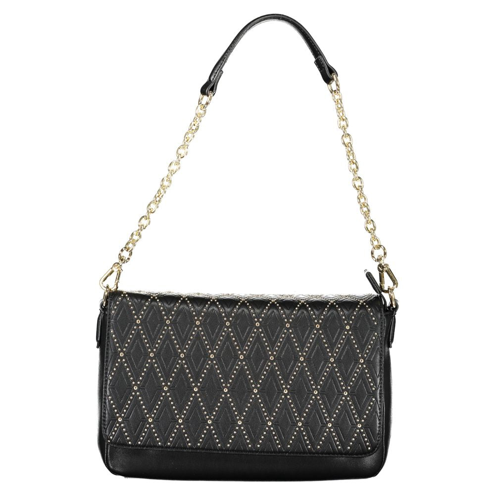 Valentino Black Polyurethane Women's Bag – Sac Femme Chaîne Amovible & Bretelle