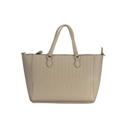 Valentino Beige Polyurethane Women's Bag with Adjustable Shoulder Strap