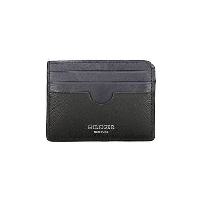 Tommy Hilfiger Portefeuille En Cuir Noir Pour Homme Minimaliste Avec Logo Emblématique