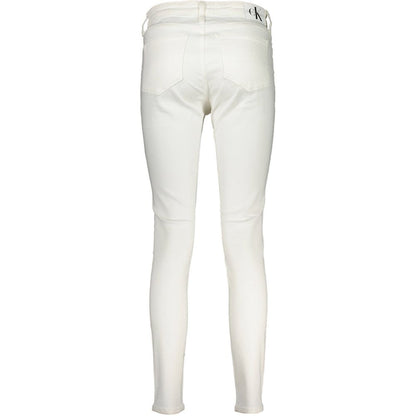 Jean Calvin Klein femme skinny en coton blanc – CA-21374