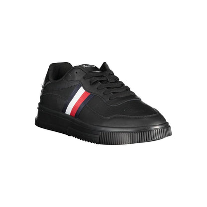 Tommy Hilfiger Black Leather Men's Sneaker