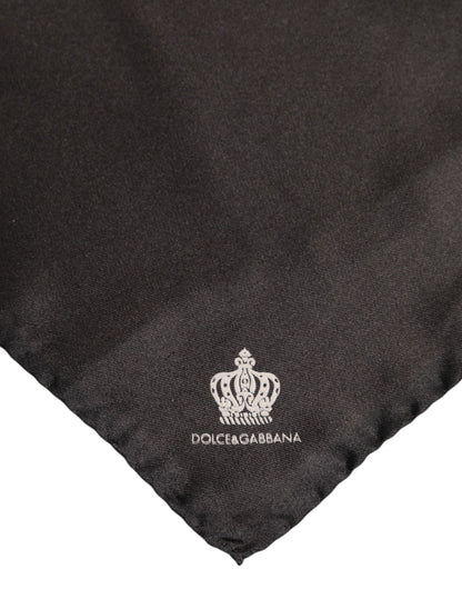 Foulard Dolce & Gabbana homme DG Crown carré en soie marron – MS7526