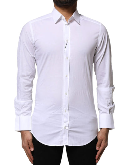 Dolce & Gabbana White Cotton GOLD Long Sleeves Dress Shirt by Dolce & Gabbana
