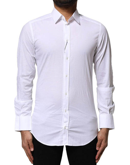 Dolce & Gabbana White Cotton GOLD Long Sleeves Dress Shirt by Dolce & Gabbana